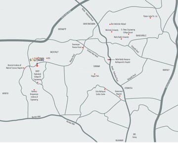 2 BHK Apartment – Map Location View at Praneeth Pranav Solitaire, Bachupally - for Sale