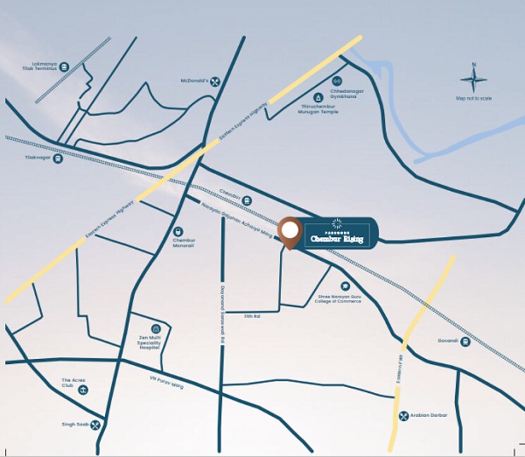 Map Location, vaibhavlaxmi-queens-avenue 1 Bedroom 395 Sq.Ft. Apartment In Chembur Mumbai 7240068