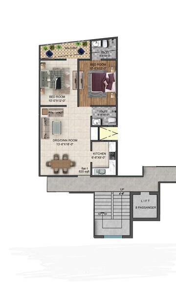 Floor Plan in 3 BHK Builder Floor at Kishangarh – for Sale