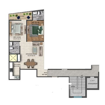 Floor Plan in 2 BHK Builder Floor at Kishangarh – for Sale