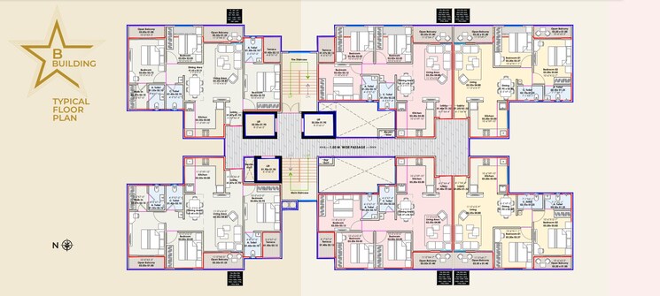 Floor Plan, giritirtha-solasta 3 Bedroom 1059 Sq.Ft. Apartment In Ravet Pune 7240744
