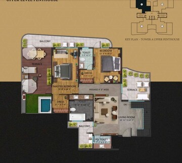 Floor Plan in 4 BHK Apartment at Oxirich Chintamani, Sector 103 – for Sale