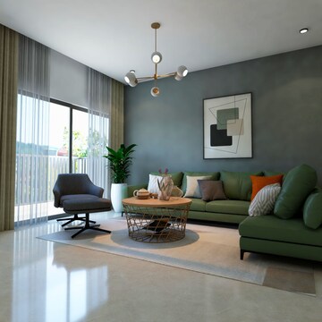 Living Room in 2 BHK Apartment at Bhutani Acqua Eden, Sancoale – for Sale