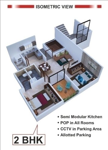 Floor Plan in 2 BHK Apartment at Manewada – for Sale