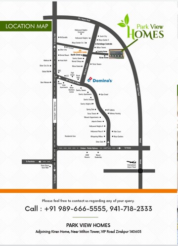 3.5 BHK Builder Floor – Map Location View at Vip Road - for Rent