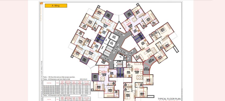 Floor Plan, rose-gardenia 3 Bedroom 894 Sq.Ft. Apartment In Kiwale Pune 7253514