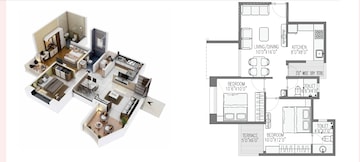 Floor Plan in 2 BHK Apartment at Rose Gardenia, Kiwale – for Sale