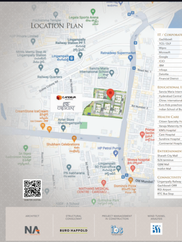 3 BHK Apartment – Map Location View at Candeur Crescent, Serilingampally - for Sale