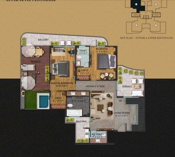 Floor Plan in 4 BHK Apartment at Oxirich Chintamani, Sector 103 – for Sale