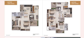 Floor Plan in 2 BHK Apartment at Divine Palm Springs, Wakad – for Sale