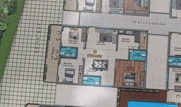 Floor Plan in 3 BHK Apartment at RKs Oxygen Homes, Gajularamaram – for Sale