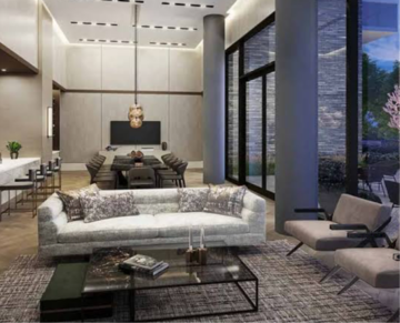 Living Room in 3 BHK Apartment at Krisumi Waterside Residences, Sector 36a – for Sale