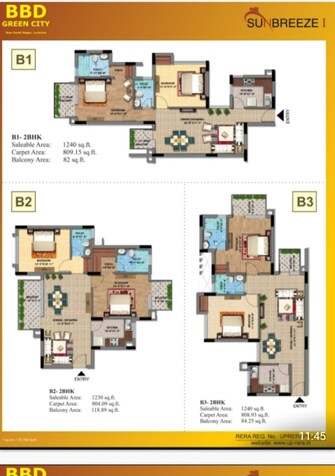 2 BHK Apartment For Resale in BBD Green City Sun Breeze Apartments Gomti Nagar Lucknow  7264579