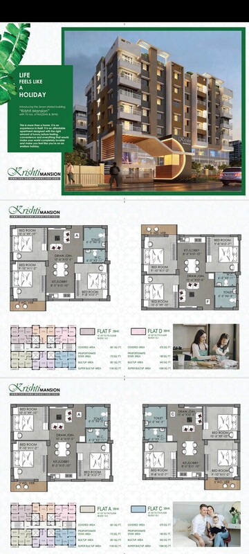 Floor Plan in 2 BHK Apartment at Kristy Tower, Bablatala – for Sale