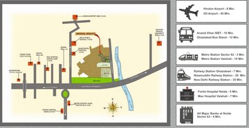 4 BHK Apartment – Map Location View at Ramprastha Imperial Heights Phase 1, Indrapuram - for Sale