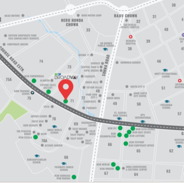  Office Space – Map Location View at M3M Broadway, Sector 71 - for Sale