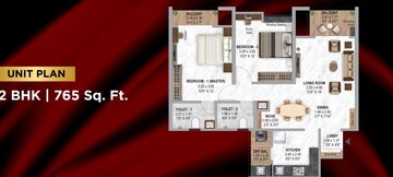 Floor Plan in 2 BHK Apartment at Krisala 41 Luxovert, Tathawade – for Sale