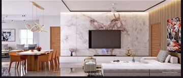 Living Room in 3 BHK Apartment at Hallmark Treasor, Narsingi – for Sale