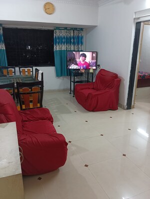 Living Room in 2 BHK Apartment at Krishna Heights Ghansoli, Ghansoli – for Rent