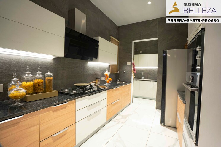 Kitchen, sushma-belleza 3 Bedroom 2300 Sq.Ft. Apartment In International Airport Road Zirakpur 7274621