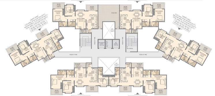 Floor Plan, urban-skyline-phase-2 3 Bedroom 1042 Sq.Ft. Apartment In Ravet Pune 7274968