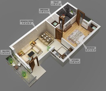 Floor Plan in 2 BHK Apartment at Bella Green, Central Derabassi – for Sale