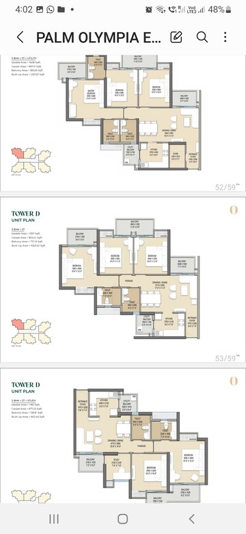 Floor Plan in 2.5 BHK Apartment at Sam Palm Olympia, Sector 16c Greater Noida – for Sale