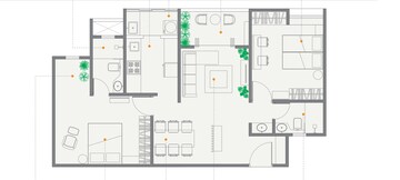 Floor Plan in 2 BHK Apartment at Newton Homes Tathawade, Tathawade – for Sale