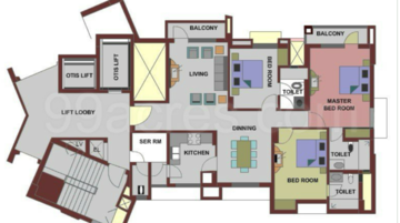 Floor Plan in 3 BHK Apartment at Uppal Plumeria Garden Estate, Omicron Iii Greater Noida – for Sale