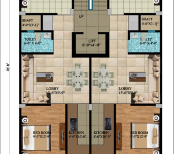 Floor Plan in 2 BHK Apartment at Ashok Vihar Phase Iii – for Sale