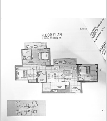 Floor Plan in 3 BHK Apartment at Presithum, Sector 25 Yamuna Expressway – for Sale
