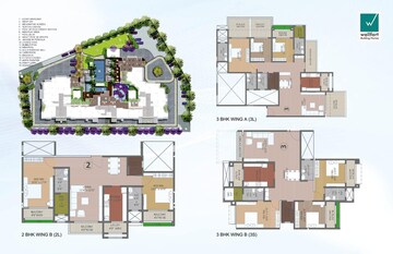 Floor Plan in 3 BHK Apartment at Sarona – for Sale