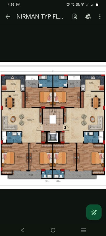 Floor Plan in 3 BHK Builder Floor at Chattarpur – for Sale