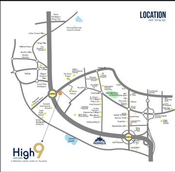 2 BHK Apartment – Map Location View at Anvita High 9, Kollur - for Sale