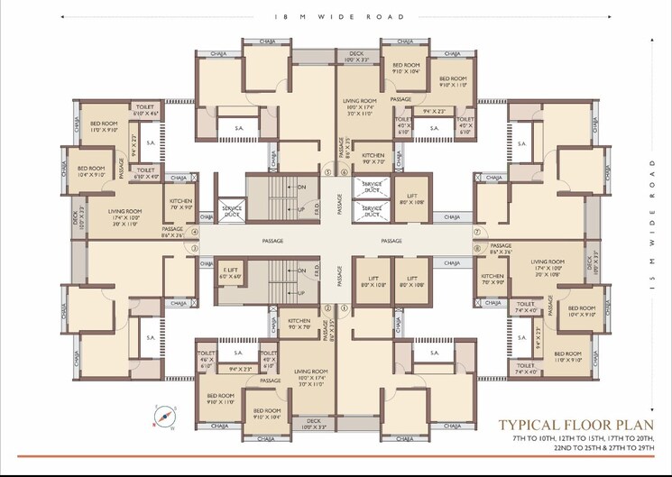 Floor Plan, cllaro-urban-grandeur 4 Bedroom 1428 Sq.Ft. Apartment In Mira Road Thane 7291655