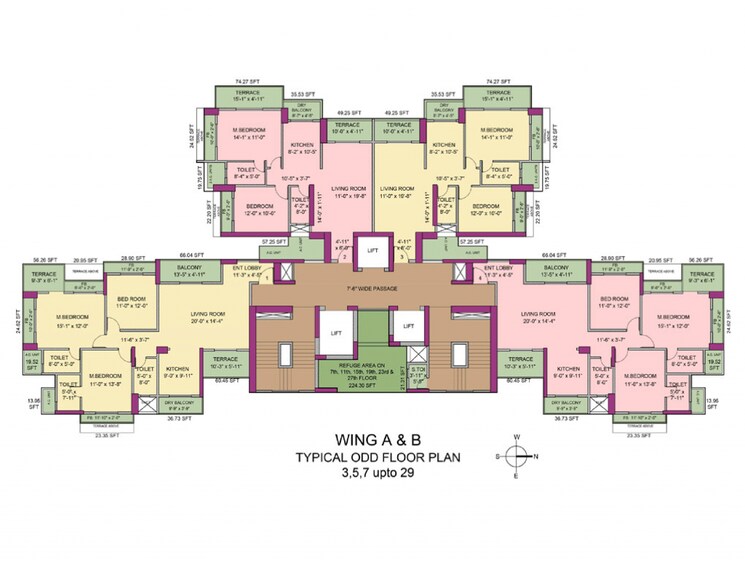 Floor Plan, newa-bhakti-park-airoli 2 Bedroom 1000 Sq.Ft. Apartment In Airoli Sector 1 Navi Mumbai 7293581