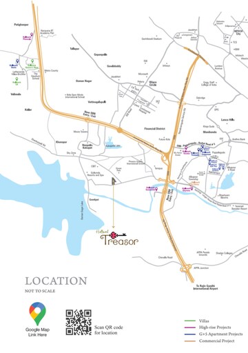 3 BHK Apartment – Map Location View at Hallmark Treasor, Narsingi - for Sale