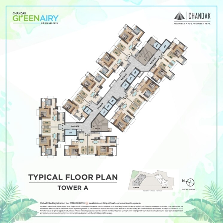 Master Plan, chandak-greenairy 4 Bedroom 1327 Sq.Ft. Apartment In Borivali East Mumbai 7295924