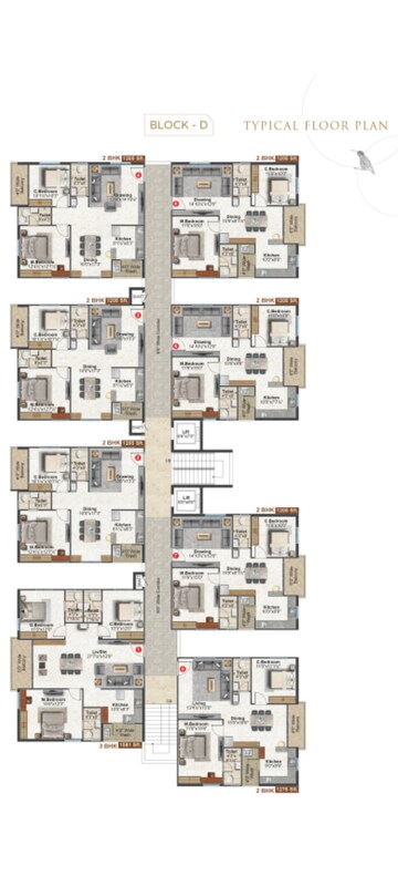 Floor Plan in 3 BHK Apartment at Tellapur – for Sale