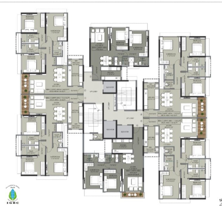 Floor Plan, happy-jade-gardens 3 Bedroom 1364 Sq.Ft. Apartment In Ghatkopar East Mumbai 7302044