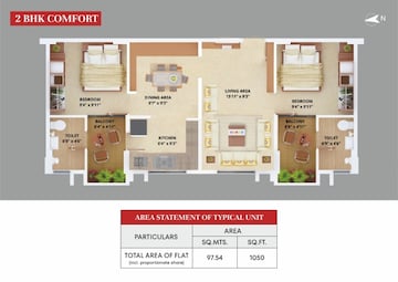Floor Plan in 2 BHK Apartment at SDPL Aashray Beltarodi, Beltarodi – for Sale