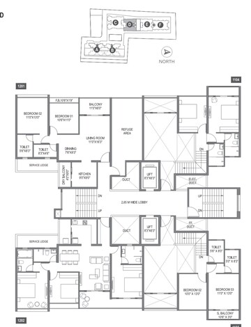 Floor Plan in 4 BHK Apartment at Koregaon Park Annexe – for Sale