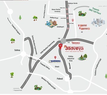 3 BHK Apartment – Map Location View at Advitya Homes, Sector 143 - for Sale