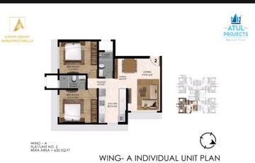 Floor Plan in 2 BHK Apartment at Nahur West – for Sale