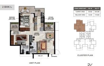 Floor Plan in 2 BHK Apartment at Sector 143 – for Sale