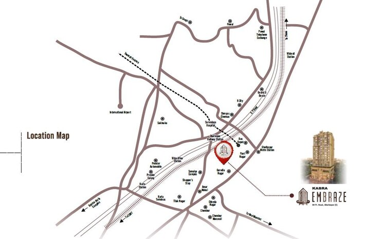 Map Location, kabra-embraze 3 Bedroom 1572 Sq.Ft. Apartment In Ghatkopar East Mumbai 7314898