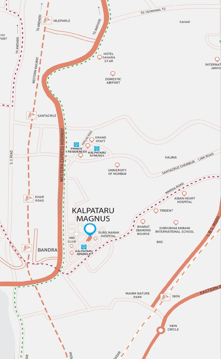 Map Location, kalpataru-magnus 3 Bedroom 1321 Sq.Ft. Apartment In Bandra East Mumbai 7315156