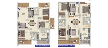 Floor Plan in 3 BHK Apartment at Tellapur – for Sale
