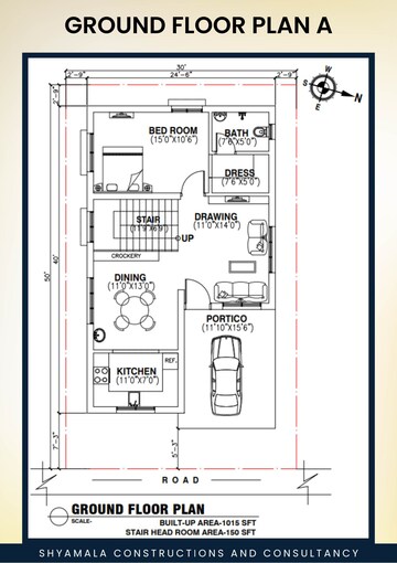 Floor Plan in 3 BHK Villa at Phulanakhara – for Sale