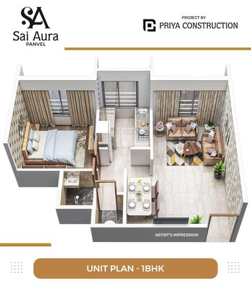 Floor Plan in 1 BHK Apartment at Sai Nagar – for Sale